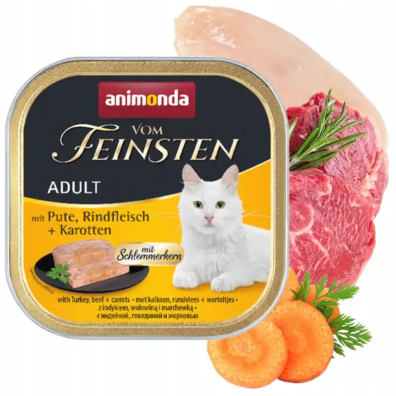 Zamów dziś Animonda Vom Feinsten mokra karma dla kota 100g indyk wołowina marchew