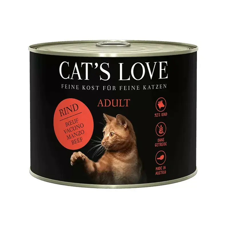 Dodaj do koszyka CAT’S LOVE Rind – wołowina z olejem szafranowym i mniszkiem lekarskim, 200g
