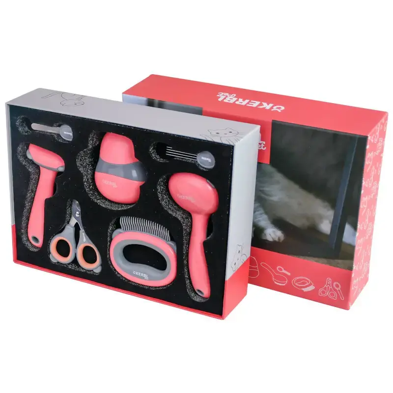 Kerbl Zestaw do pielęgnacji 7 w 1 dla kota, różowy Oferta limitowana