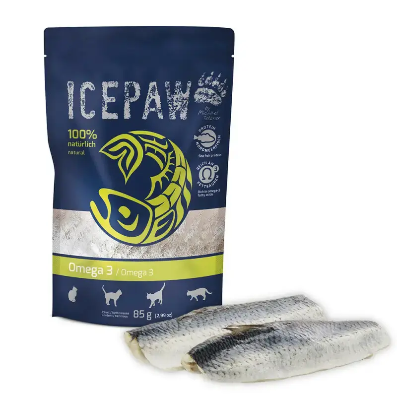 Kup teraz ICEPAW Cat Omega 3 – łosoś i śledź dla kotów, 85g