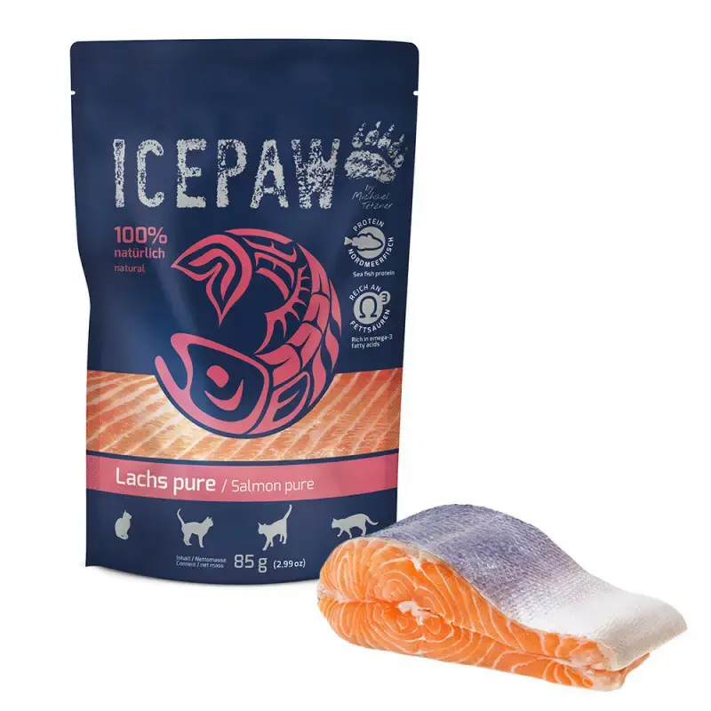 Hit cenowy ICEPAW Cat Lachs pure - łosoś dla kotów, 85g