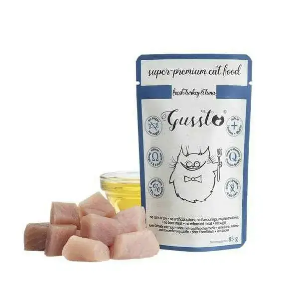 Obniżka ceny GUSSTO CAT FRESH Turkey & Tuna - Mokra karma dla kota ze świeżym indykiem i tuńczykiem, saszetka 85g