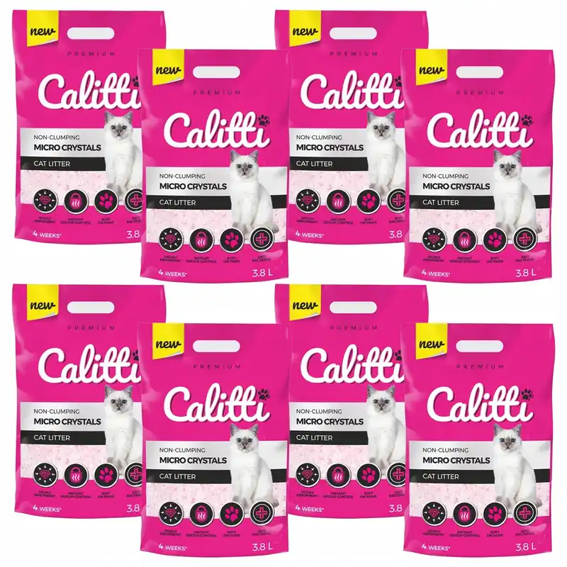 CALITTI Micro Crystals Żwirek Silikonowy drobny do kuwety dla kota 8 x 3,8L Wybór klientów