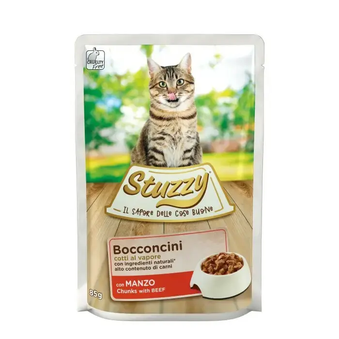 STUZZY Bocconcini z wołowiną - mokra karma dla kota, saszetka 85g Zniżka