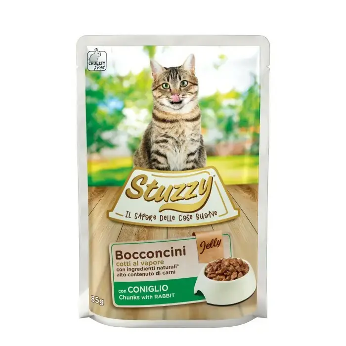 Oferta STUZZY Bocconcini z Królikiem w galaretce - mokra karma dla kota, saszetka 85g