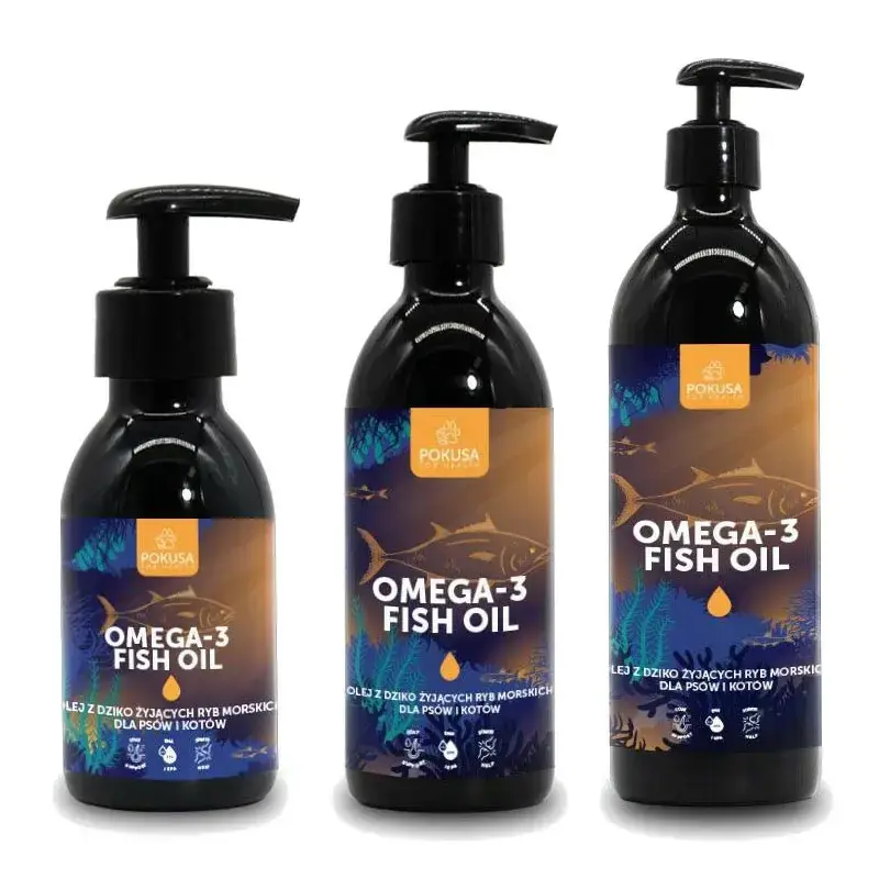POKUSA OceanicLine Omega-3 Fish Oil - olej z dziko żyjących ryb morskich, naturalny suplement dla psów i kotów Promocja