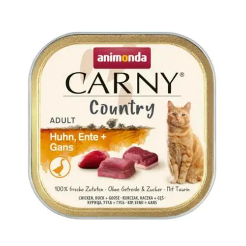 ANIMONDA CARNY COUNTRY KURCZAK, KACZKA + GĘŚ - Mokra karma dla kotów dorosłych, szalka 100g Oferta