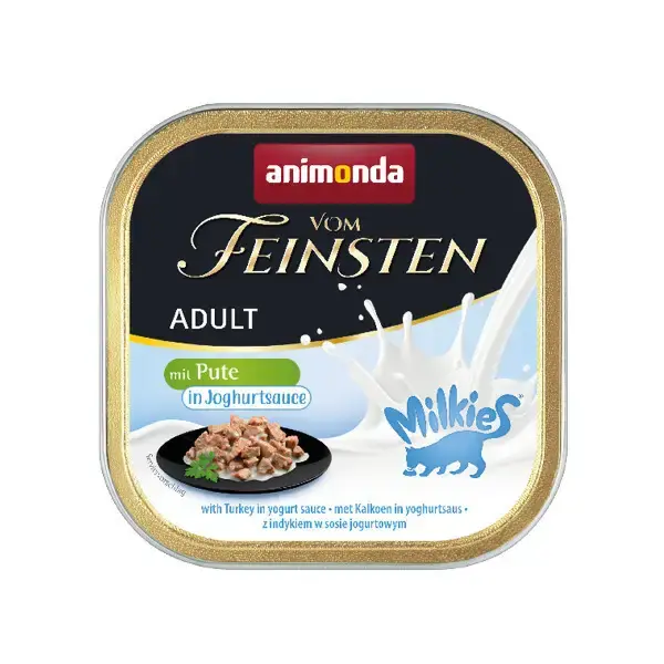 Łatwy zwrot ANIMONDA Vom Feinsten Adult Z INDYKIEM W SOSIE JOGURTOWYM - Pełnowartościowy posiłek dla dorosłych kotów, 100g