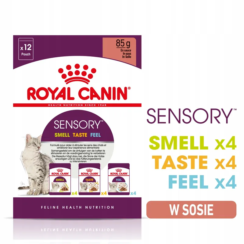 Ekspresowa dostawa ROYAL CANIN Sensory Smell, Taste, Feel karma mokra dla kotów 3 x 4 x 85 g