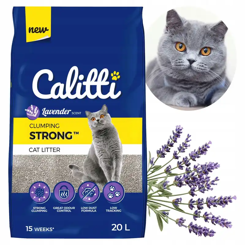 Szybka wysyłka CALITTI Strong Żwirek bentonitowy dla kota Lawendowy 20 L