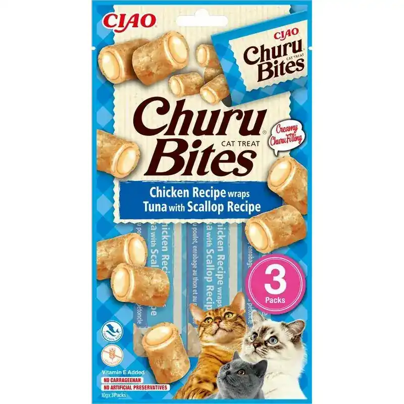 CHURU KOT BITES TUNA WITH SCALOPE RECIPE - PRZYSMAK DLA KOTA 30g Oferta limitowana