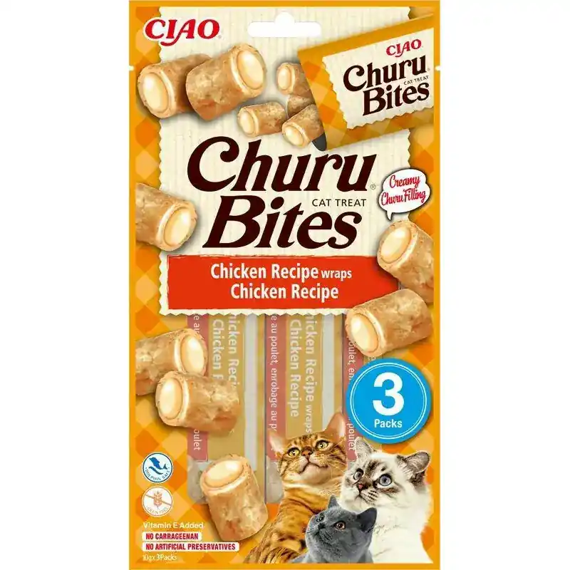 CHURU KOT BITES CHICKEN RECIPE - PRZYSMAK DLA KOTA 30g Nowy