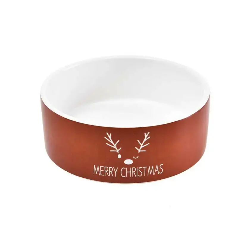 BARRY KING Merry Christmas - Miska ceramiczna dla psa, czerwona Bezpieczna płatność