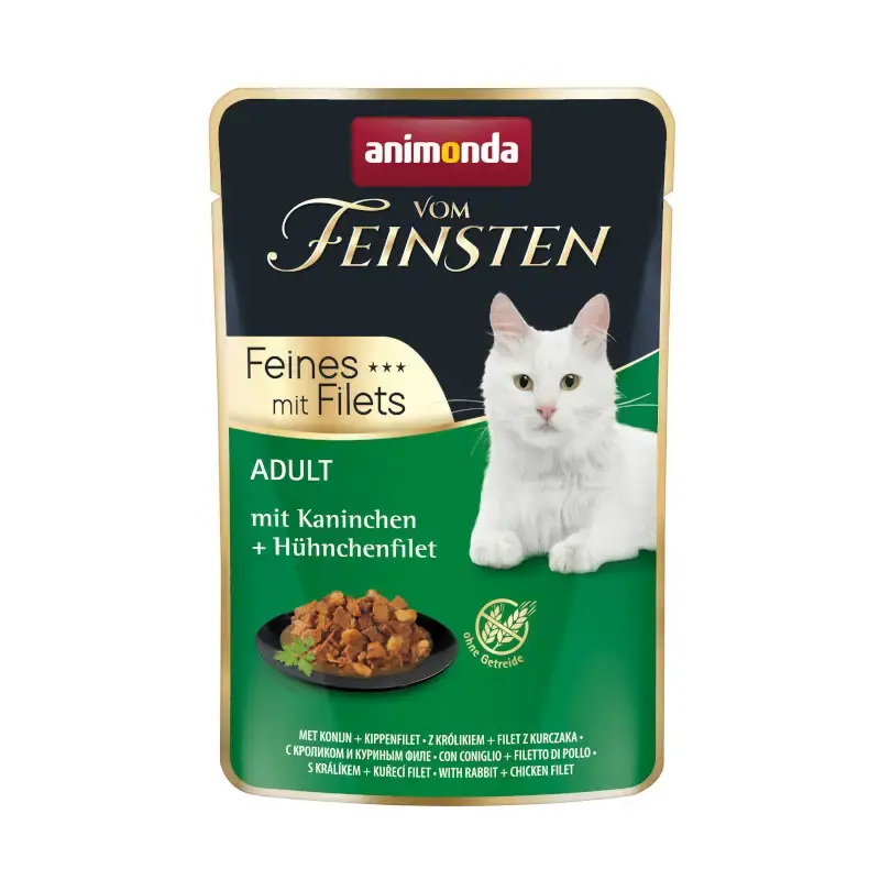 ANIMONDA Vom Feinsten Królik + filet z kurczaka - mokra karma dla dorosłych kotów, 85g Oferta czasowa