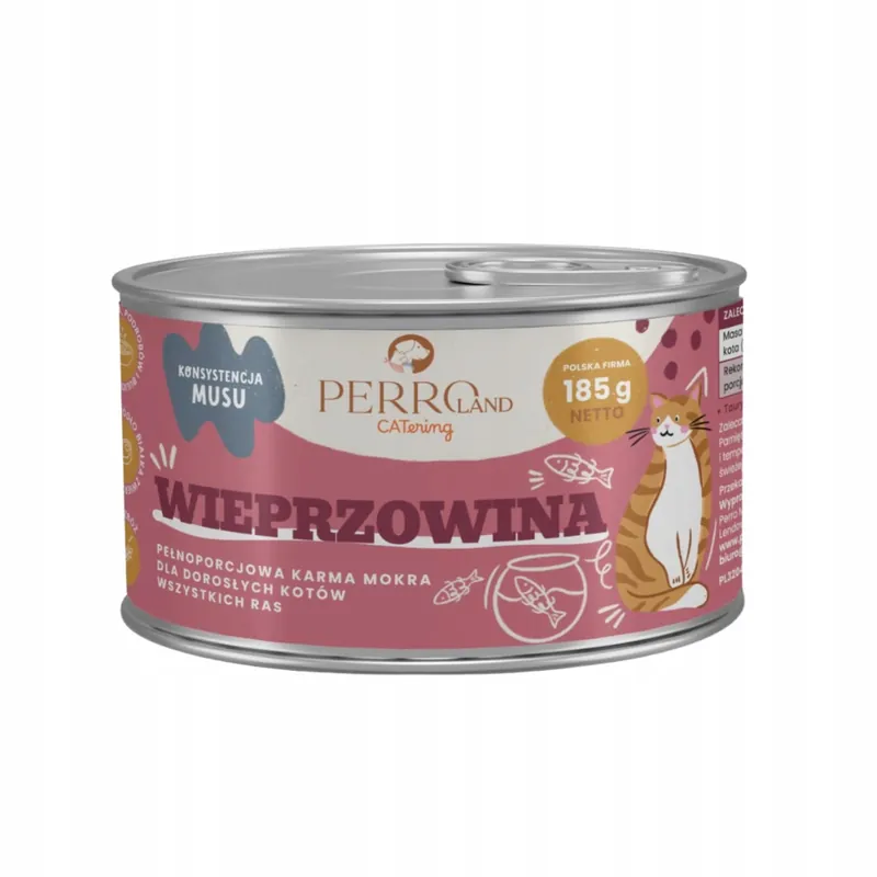 PERROland CATering Mus dla kota Perro karma mokra Wieprzowina 185g Tani