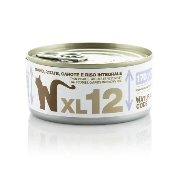 NATURAL CODE XL12 puszka 170g tuńczyk, ziemniaki i marchewka, mokra karma dla kota Ostatnia szansa