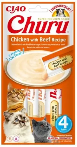 Inaba Ciao Churu Chicken with Beef Recipe 4x14g Zniżka