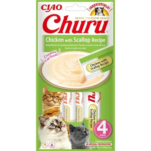 Taniej Inaba Ciao Churu Chicken with Scallop Recipe 4x14g