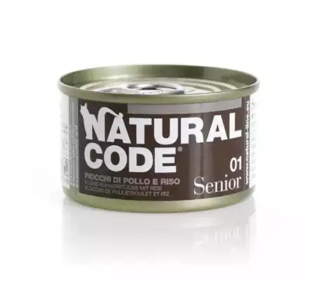 Tani NATURAL CODE 01 senior puszka 85g kawałki kurczak, mokra karma dla kota