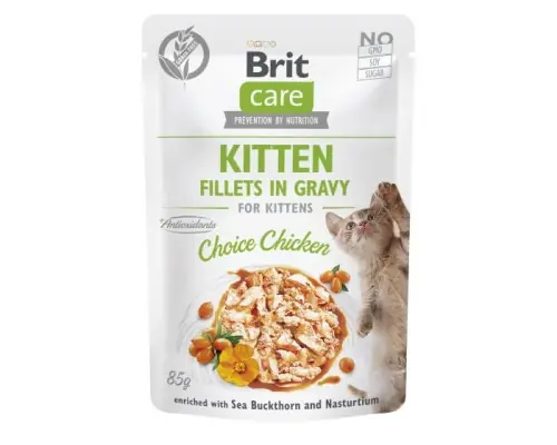 Brit Care Cat Kitten Fillets in Gravy Kurczak z Rokitnikiem i Nasturcj膮 85g Wyjątkowa oferta