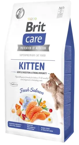 Łatwy zwrot Brit Care Cat Kitten Gentle Digestion & Strong Immunity Fresh Salmon 2kg