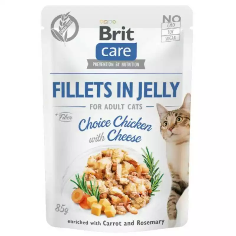Brit Care Cat Pouch, Kurczak w galaretce - mokra karma dla kota, saszetka 85g Hit cenowy