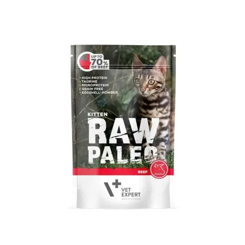 Obniżka ceny RAW PALEO KITTEN BEEF 100g - karma dla koci膮t