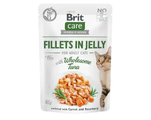 Taniej Brit Care Cat Pouch Fillets in Jelly z Tu艅czykiem, Marchewk膮 i Rozmarynem 85g