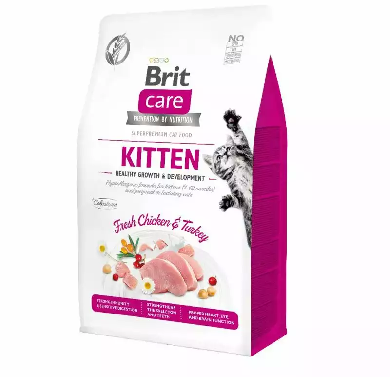 Tylko dziś BRIT CARE CAT GRAN-FREE KITTEN HEALTHY GROWTH & DEVELOPMENT - hipoalergiczna karma dla kociąt