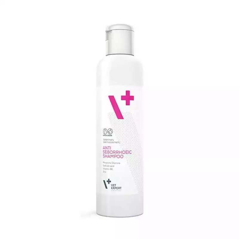 VETEXPERT Antiseborrhoeic Shampoo - dermokosmetyczny szampon dla psów i kotów o skórze ze skłonnością do łojotoku, 250 ml Łatwy zwrot