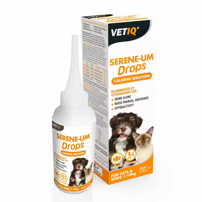 VetIQ Serene-Um® Krople uspokajające dla psów i kotów 100ml Bezpieczne zakupy