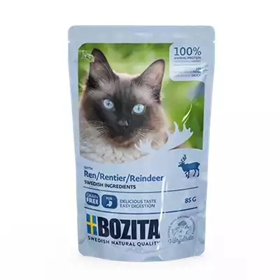 Bozita Kawałki w sosie z reniferem - mokra karma dla kota, saszetka 85g Ekspresowa dostawa