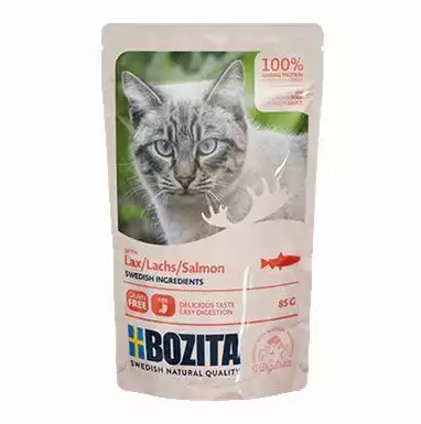 Bozita Kawałki w sosie z łososiem - mokra karma dla kota, saszetka 85g Zamów teraz