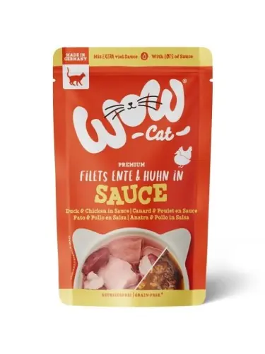 WOW CAT Filets - kawa艂ki kaczki i kurczaka w sosie 85g Łatwy zwrot