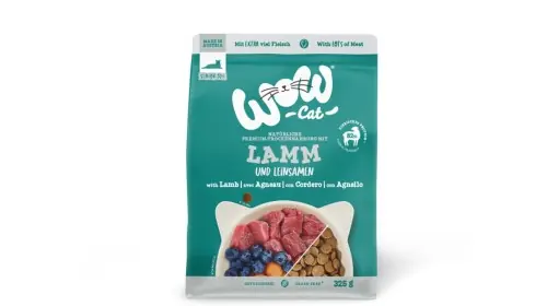 WOW CAT Senior - karma z jagni臋cin膮 dla starszych kot贸w 325g Nowość