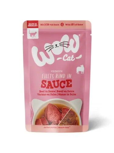 WOW CAT - kawa艂ki wo艂owiny w sosie 85g Obniżka ceny