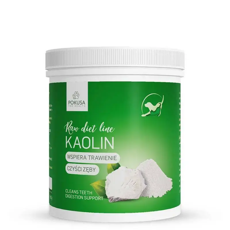 POKUSA Raw Diet Line Kaolin - dodatek żywieniowy uzupełniający dla psów i kotów, 200 g Szybka wysyłka