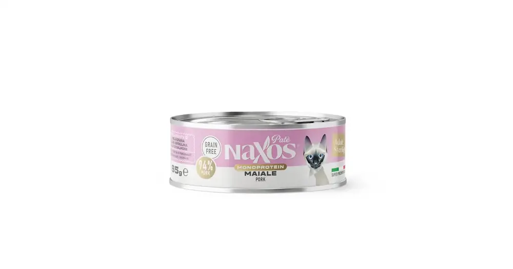 NAXOS CAT STERILIZED MONO - wieprzowina - puszka dla kotów sterylizowanych 85g Ograniczona ilość