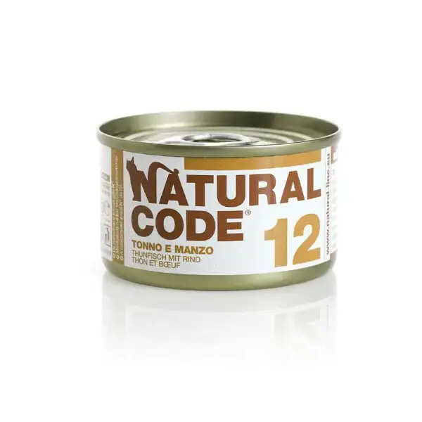 Sprawdź teraz NATURAL CODE 12 puszka 85g tuńczyk i wołowina, mokra karma dla kota