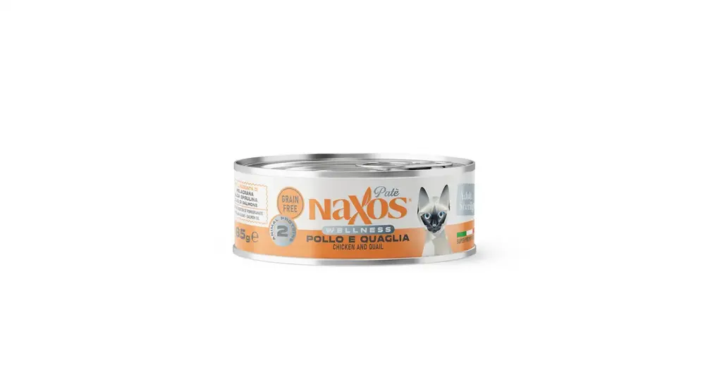NAXOS CAT STERILIZED - kurczak i przepiórka - puszka dla kotów sterylizowanych 85g Niska cena