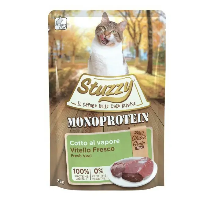 Niska cena STUZZY Monoprotein z cielęciną mokra karma dla kota, saszetka 85g