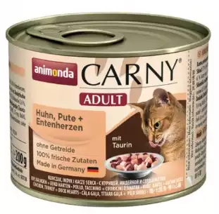 ANIMONDA Carny Kurczak, Indyk, Serca kaczki - mokra karma dla dorosłych kotów Cena promocyjna