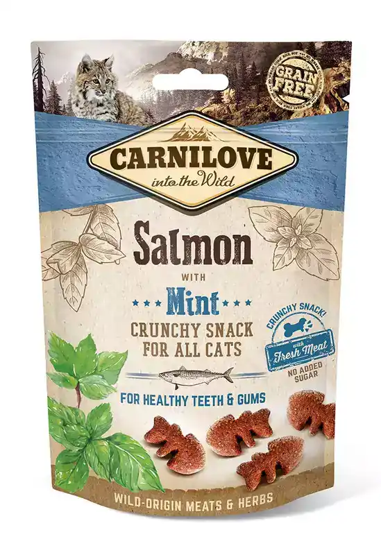 Super okazja CARNILOVE Cat Crunchy Snack Salmon & Mint przysmak dla kota 50g