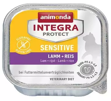 ANIMONDA Integra Protect Sensitive, Jagnięcina z ryżem - kompletna dieta dla wrażliwych kotów, szalka 100g Nowy