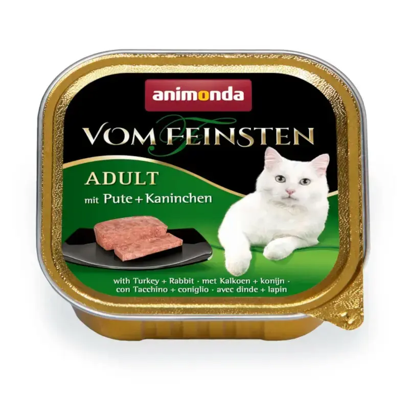 ANIMONDA Vom Feinsten Adult Indyk + Królik - Pełnowartościowy posiłek dla dorosłych kotów, 100g Niska cena