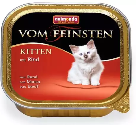 Wybór klientów ANIMONDA Vom Feinsten Kitten Wołowina - Pełnowartościowa karma dla kociąt, 100g