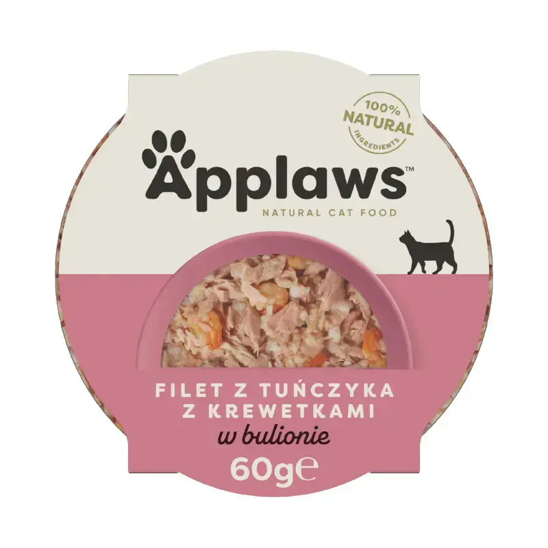 APPLAWS Miseczka z tuńczykiem i krewetkami - karma dla kota 60g Super okazja