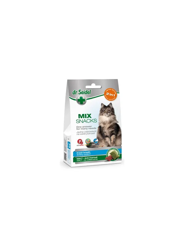 Taniej Dr Seidel Smakołyki dla kotów 2w1 malt/oddech 60g