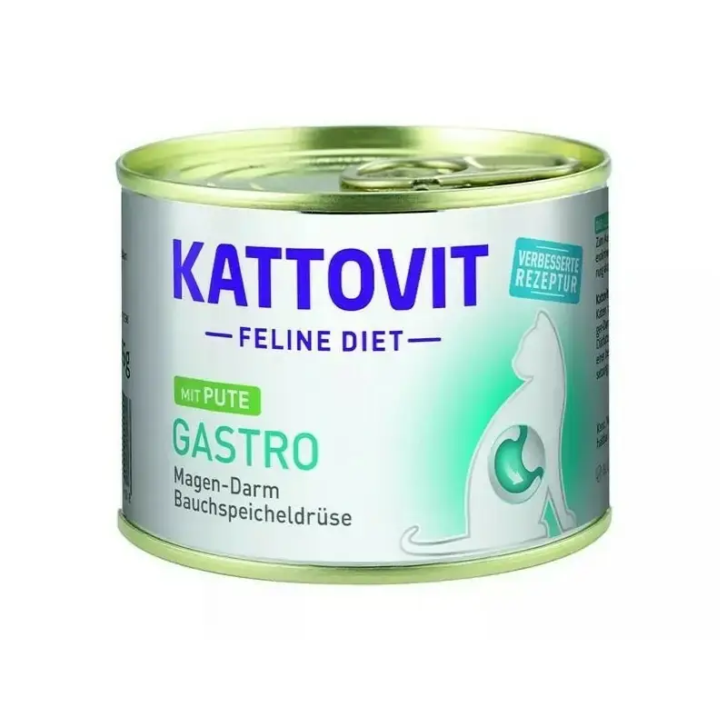 Bezpieczna płatność KATTOVIT Gastro z indykiem - mokra karma dla kotów 185g