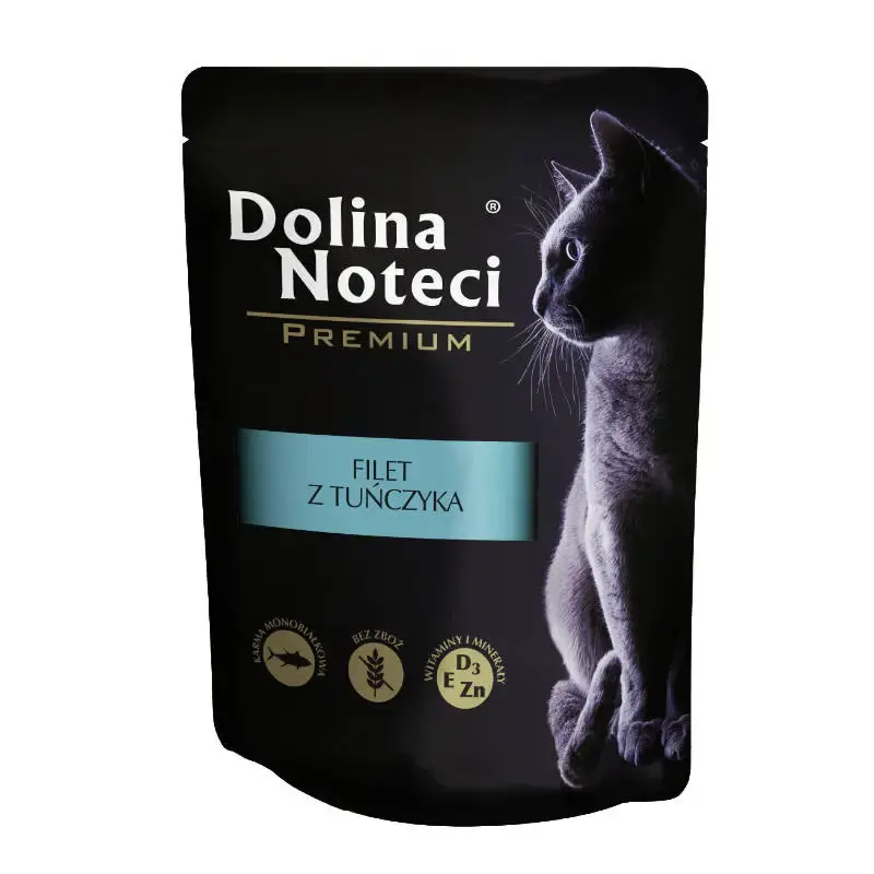 Promocja DOLINA NOTECI Premium filet z tuńczyka - karma dla dorosłych kotów 85g